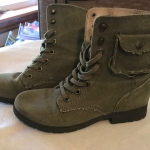 Olive colored boots